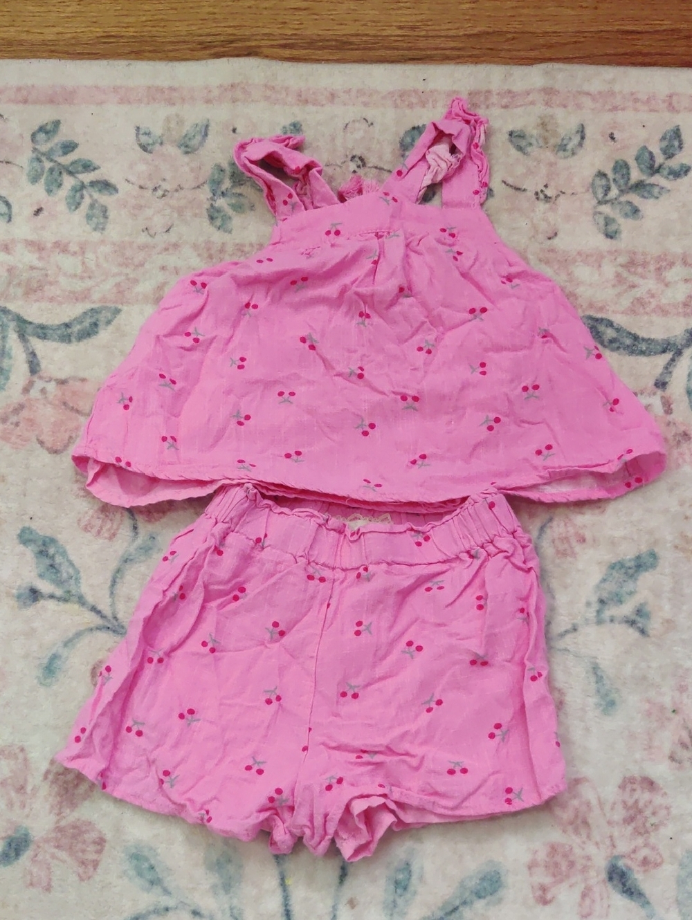 Pink Cherry Two-Piece Tank & Shorts Set